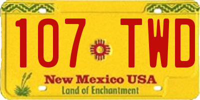 NM license plate 107TWD