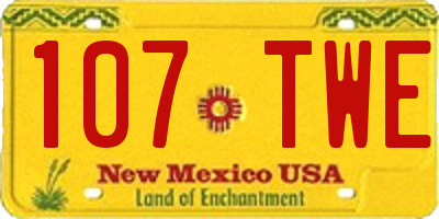NM license plate 107TWE