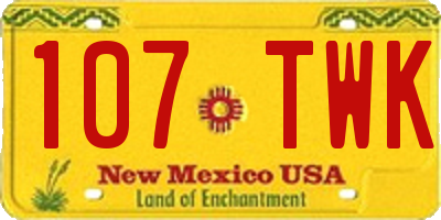 NM license plate 107TWK
