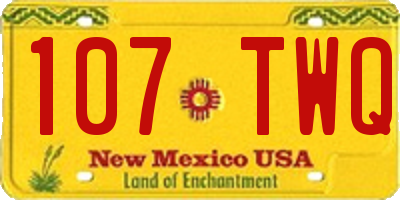 NM license plate 107TWQ