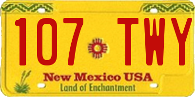 NM license plate 107TWY