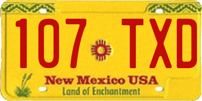 NM license plate 107TXD