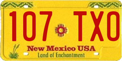 NM license plate 107TXO