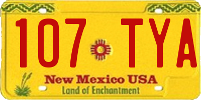 NM license plate 107TYA