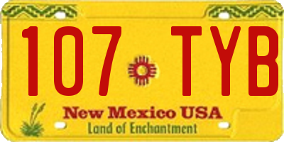 NM license plate 107TYB