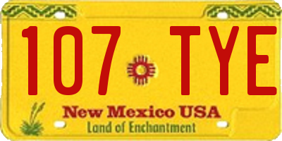 NM license plate 107TYE