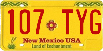 NM license plate 107TYG