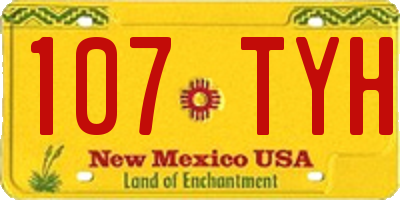 NM license plate 107TYH