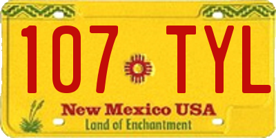NM license plate 107TYL