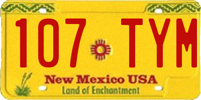 NM license plate 107TYM