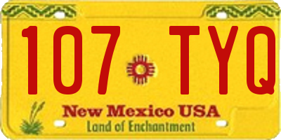 NM license plate 107TYQ