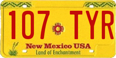 NM license plate 107TYR
