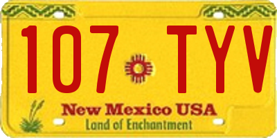 NM license plate 107TYV