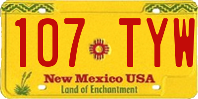 NM license plate 107TYW