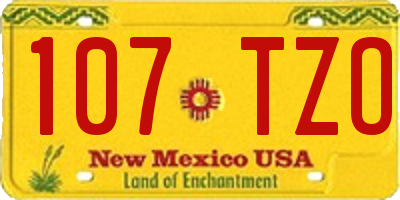 NM license plate 107TZO