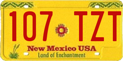 NM license plate 107TZT