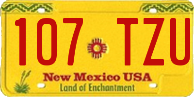 NM license plate 107TZU