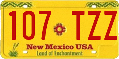 NM license plate 107TZZ