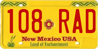 NM license plate 108RAD