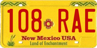 NM license plate 108RAE