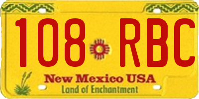 NM license plate 108RBC