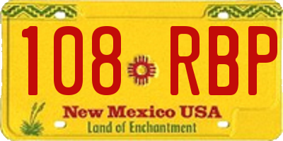 NM license plate 108RBP