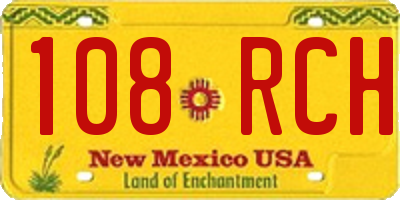 NM license plate 108RCH