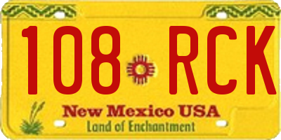 NM license plate 108RCK