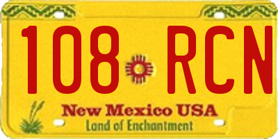 NM license plate 108RCN
