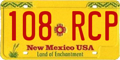 NM license plate 108RCP