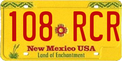NM license plate 108RCR