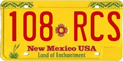 NM license plate 108RCS