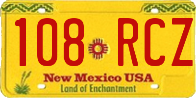 NM license plate 108RCZ