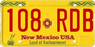 NM license plate 108RDB