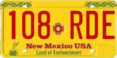 NM license plate 108RDE