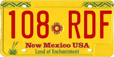 NM license plate 108RDF