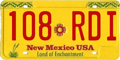 NM license plate 108RDI