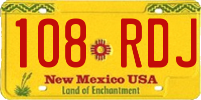 NM license plate 108RDJ