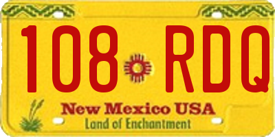 NM license plate 108RDQ