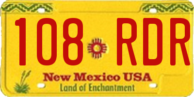 NM license plate 108RDR