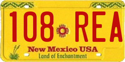 NM license plate 108REA