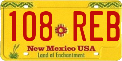 NM license plate 108REB