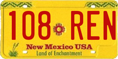 NM license plate 108REN