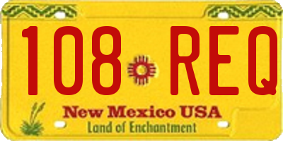 NM license plate 108REQ