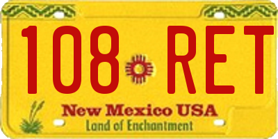 NM license plate 108RET