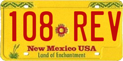 NM license plate 108REV