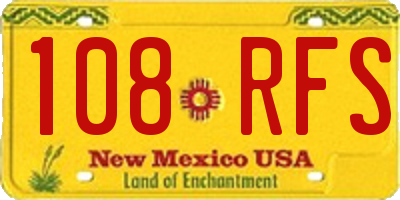 NM license plate 108RFS