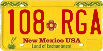 NM license plate 108RGA
