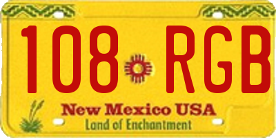 NM license plate 108RGB