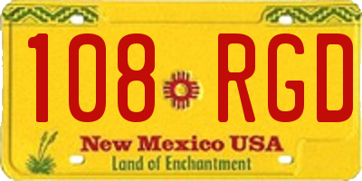 NM license plate 108RGD